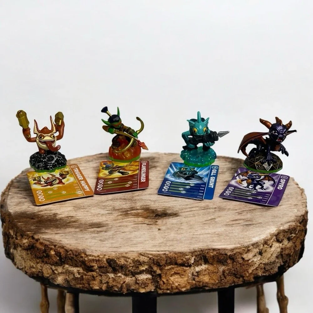 Skylanders Spyros Adventure Trigger Happy Flameslinger Gill Grunt Spyro Figures